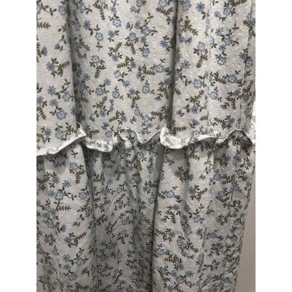 by the River Floral Tiered Flowy Ruffles Prairie Cottagecore Maxi Dress S/M - Picture 3 of 10